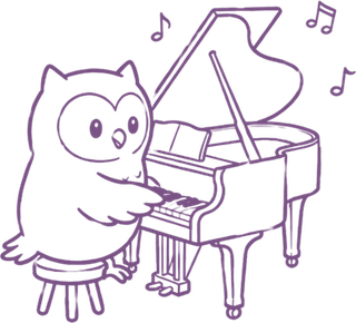 Owl playing piano
